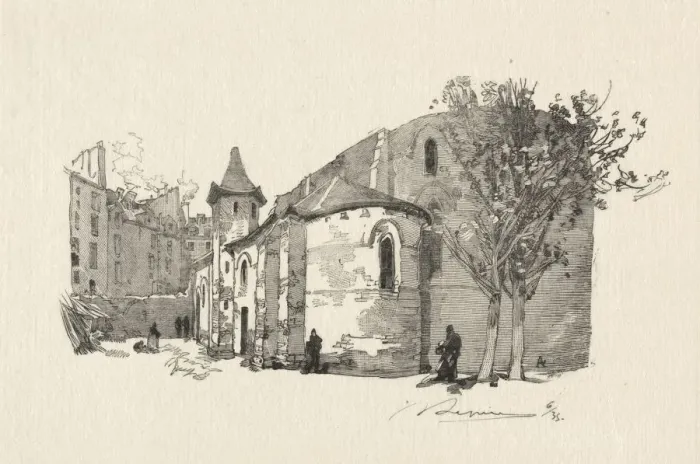 Framed Print : St. Julien le Vauvre, Vue exterieur. Creator: Auguste Louis Lepere (French, 1849-1918) Framed Print : St. Julien le Vauvre, Vue exterieur. Creator: Auguste Louis Lepere (French, 1849-1918)