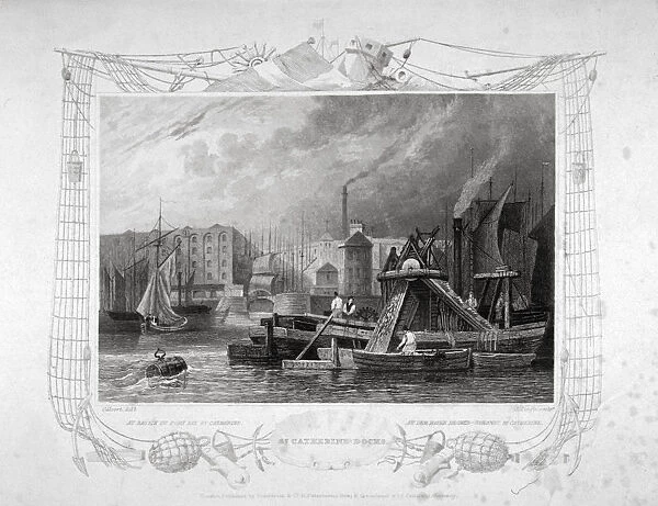 St Katharines Dock, London, 1834. Artist: James Tingle