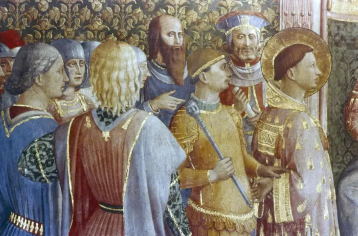 Framed Print : St Laurence before Deciuss tribunal (detail), mid 15th century. Artist: Fra Angelico Framed Print : St Laurence before Deciuss tribunal (detail), mid 15th century. Artist: Fra Angelico