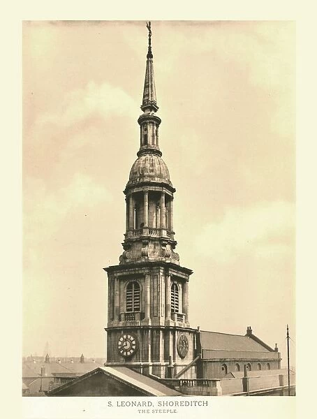 St Leonard, Shoreditch, The Steeple, mid-late 19th century. Creator: Unknown
