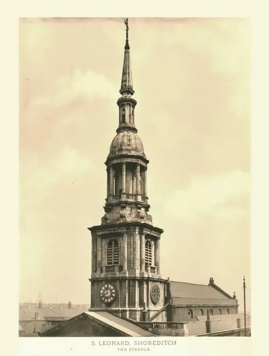 Framed Print : St Leonard, Shoreditch, The Steeple, mid-late 19th century. Creator: Unknown Framed Print : St Leonard, Shoreditch, The Steeple, mid-late 19th century. Creator: Unknown