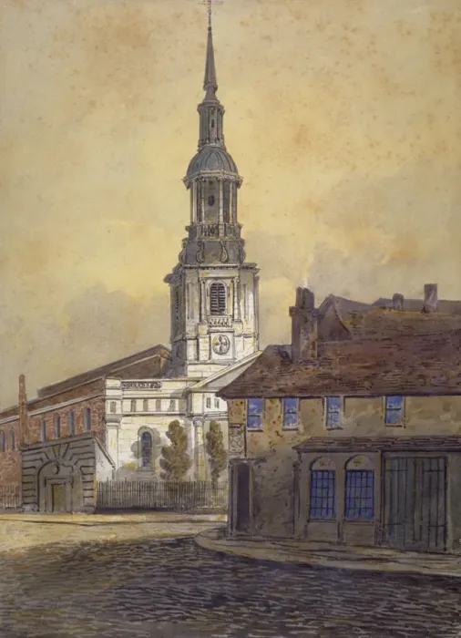 Framed Print : St Leonards Church, Shoreditch, London, c1815. Artist: William Pearson Framed Print : St Leonards Church, Shoreditch, London, c1815. Artist: William Pearson