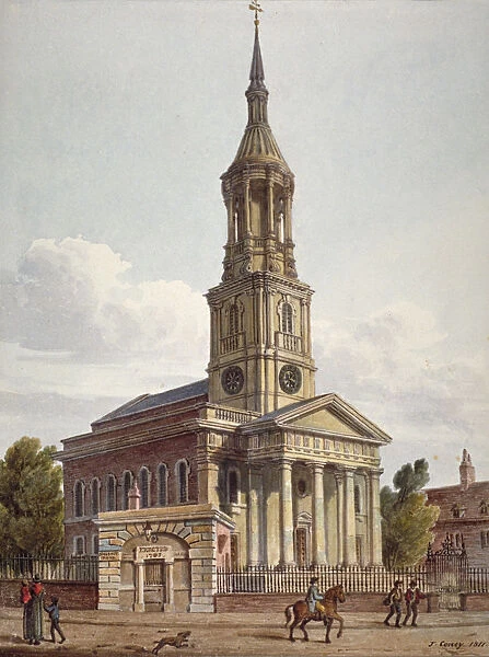 St Leonards Church, Shoreditch, London, 1811. Artist: John Coney