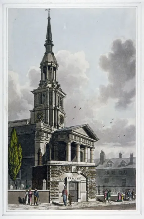 Framed Print : St Leonards Church, Shoreditch, London, 1814 Framed Print : St Leonards Church, Shoreditch, London, 1814