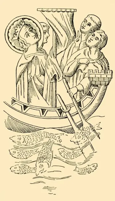 Framed Print : St. Louis, King of France, Crosses the Sea to the Holy Land, 13th century, (c1930) Framed Print : St. Louis, King of France, Crosses the Sea to the Holy Land, 13th century, (c1930)