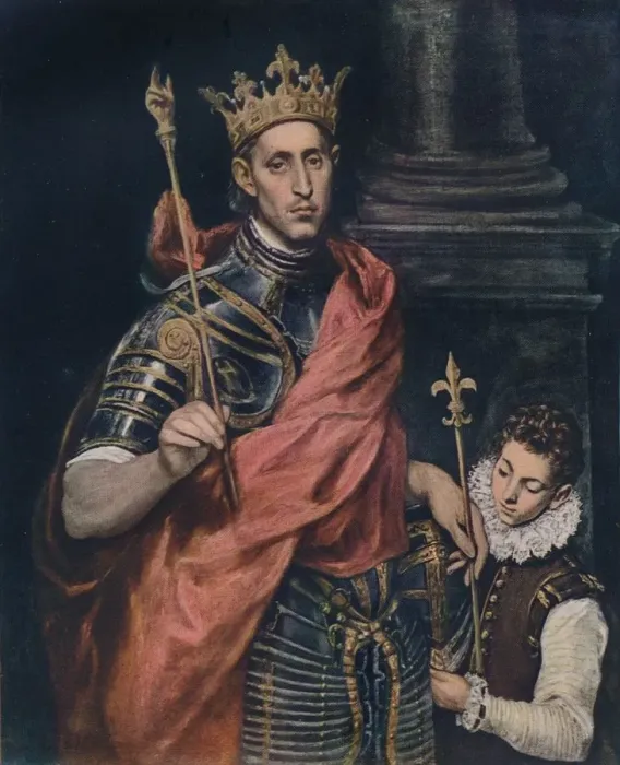 Framed Print : St. Louis King of France with a Page, c1590. Artist: El Greco Framed Print : St. Louis King of France with a Page, c1590. Artist: El Greco