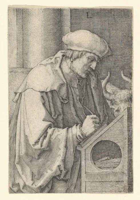 Framed Print : St. Luke, 1518. Creator: Lucas van Leyden