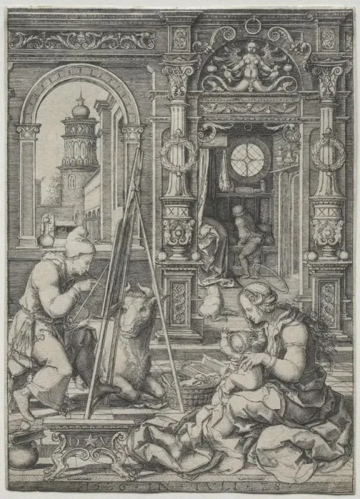 Framed Print : St. Luke Painting the Virgin, 1526. Creator: Dirk Vellert (Netherlandish, 1480 / 85-1547) Framed Print : St. Luke Painting the Virgin, 1526. Creator: Dirk Vellert (Netherlandish, 1480 / 85-1547)