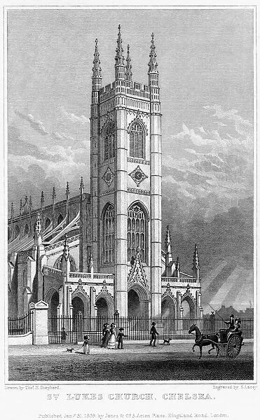 St Lukes Church, Chelsea, London, 1828. Artist:s Lacey