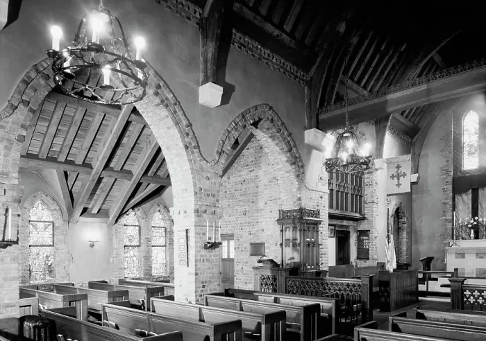 Framed Print : St. Luke's Church, Forest Hills, Long Island, New York, 1949. Creator: Gottscho-Schleisner, Inc Framed Print : St. Luke's Church, Forest Hills, Long Island, New York, 1949. Creator: Gottscho-Schleisner, Inc