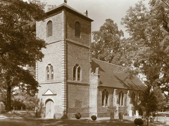 Framed Print : St. Luke's Church, Smithfield vicinity, Isle of Wight County, Virginia, between c1930 and 1939. Creator: Frances Benjamin Johnston