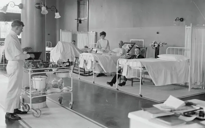 Framed Print : St. Luke's -- Men's Ward, between c1915 and c1920. Creator: Bain News Service Framed Print : St. Luke's -- Men's Ward, between c1915 and c1920. Creator: Bain News Service