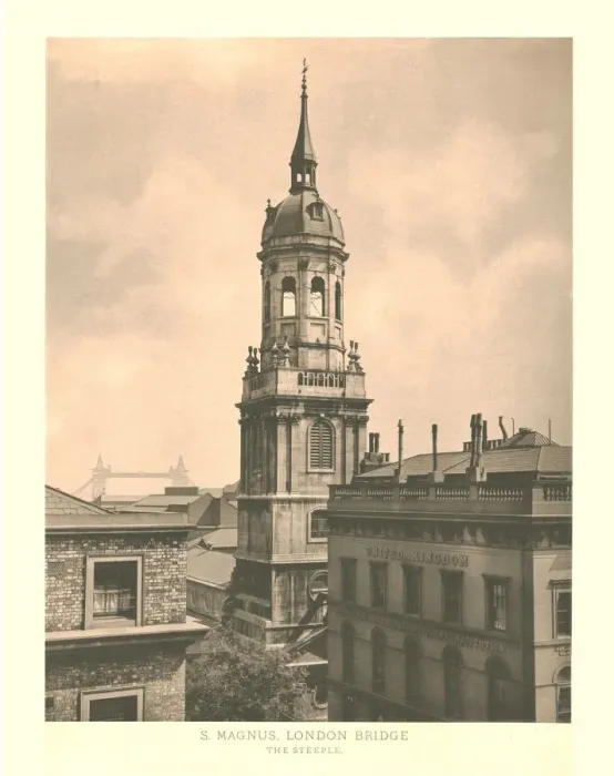 Framed Print : St Magnus, London Bridge, The Steeple, mid-late 19th century. Creator: Unknown Framed Print : St Magnus, London Bridge, The Steeple, mid-late 19th century. Creator: Unknown
