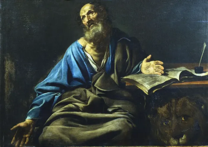 Framed Print : St Mark the Evangelist, c1611-1632. Artist: Valentin de Boulogne Framed Print : St Mark the Evangelist, c1611-1632. Artist: Valentin de Boulogne