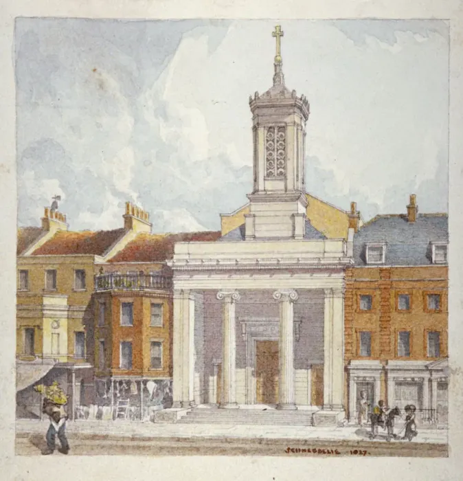 Framed Print : St Marks Church, North Audley Street, London, 1827. Artist Framed Print : St Marks Church, North Audley Street, London, 1827. Artist