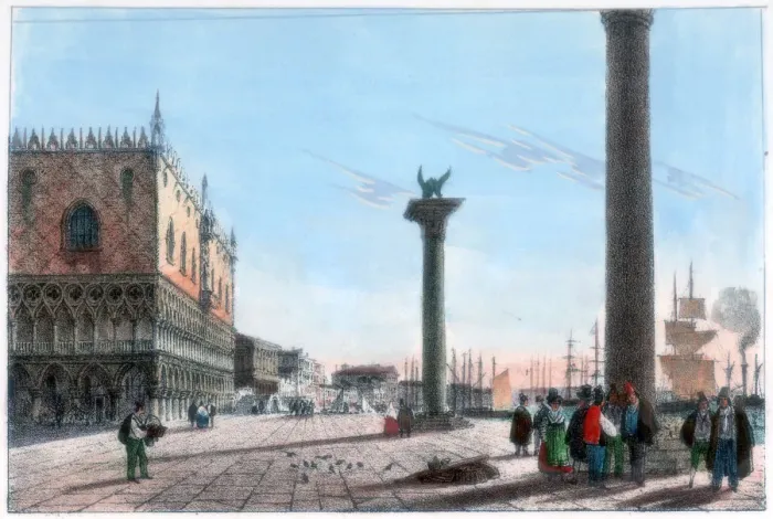 Framed Print : St Marks Square, Venice, Italy, 19th century. Artist: Kirchmayr Framed Print : St Marks Square, Venice, Italy, 19th century. Artist: Kirchmayr