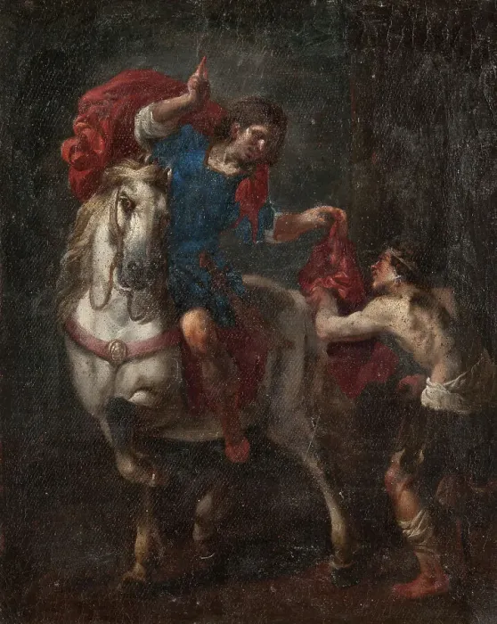 Framed Print : St Martin and the Beggar, 17th century. Creator: Michelangelo Cerquozzi Framed Print : St Martin and the Beggar, 17th century. Creator: Michelangelo Cerquozzi