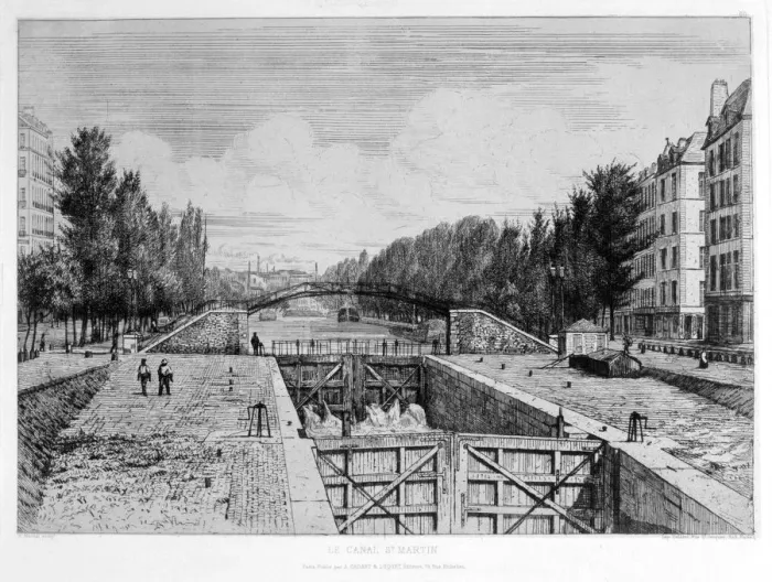 Framed Print : The St Martin canal, Paris, 19th century. Artist: A Martial Framed Print : The St Martin canal, Paris, 19th century. Artist: A Martial