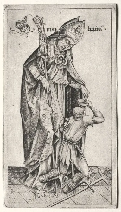 Framed Print : St. Martin. Creator: Israhel van Meckenem (German, c. 1440-1503) Framed Print : St. Martin. Creator: Israhel van Meckenem (German, c. 1440-1503)