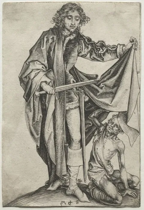 Framed Print : St. Martin. Creator: Martin Schongauer (German, c. 1450-1491) Framed Print : St. Martin. Creator: Martin Schongauer (German, c. 1450-1491)