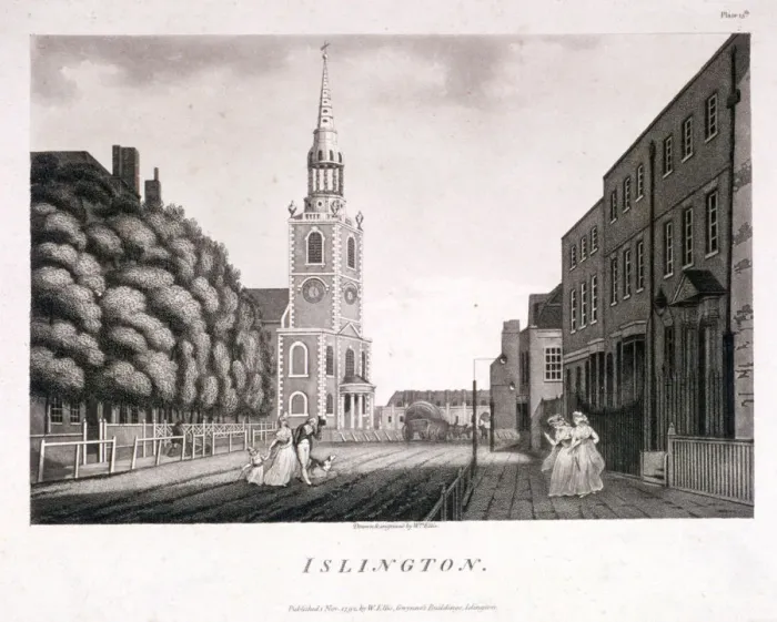 Framed Print : St Mary, Islington, London, 1792. Artist: William Ellis Framed Print : St Mary, Islington, London, 1792. Artist: William Ellis