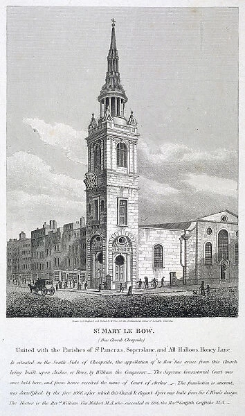 St Mary-le-Bow, London, 1812. Artist: William Wise
