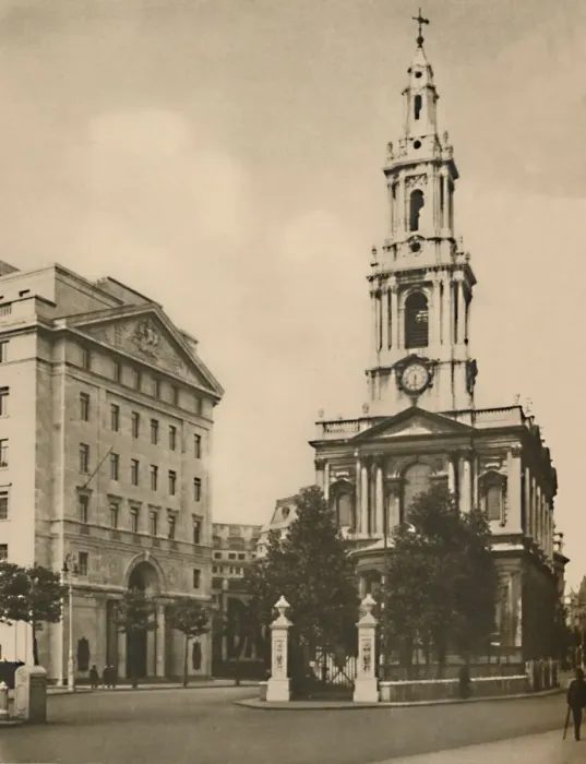 Framed Print : St. Mary-Le-Strand, Distinguished By Modern Street Widening, c1935. Creator: Donald McLeish Framed Print : St. Mary-Le-Strand, Distinguished By Modern Street Widening, c1935. Creator: Donald McLeish