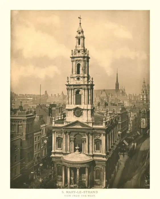 Framed Print : St Mary-le-Strand, View from the West, mid-late 19th century. Creator: Unknown Framed Print : St Mary-le-Strand, View from the West, mid-late 19th century. Creator: Unknown