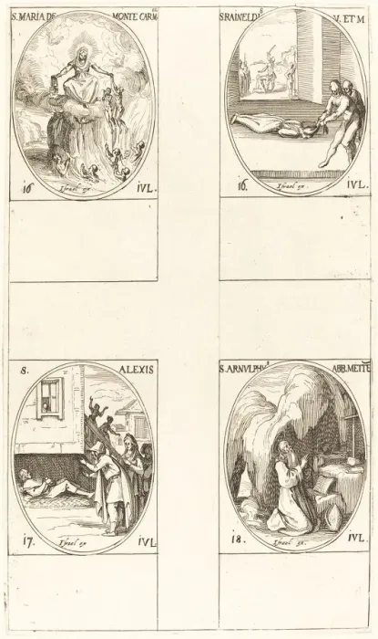 Framed Print : St. Mary of Mont Carmel; St. Raineldis; St. Alexis; St. Arnold of Metz