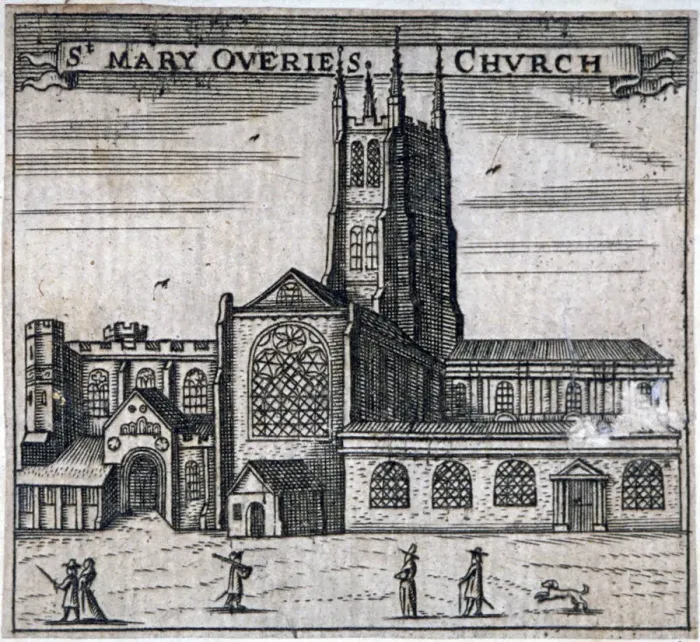 Framed Print : St Mary Overies Church, Southwark, London, c1750 Framed Print : St Mary Overies Church, Southwark, London, c1750