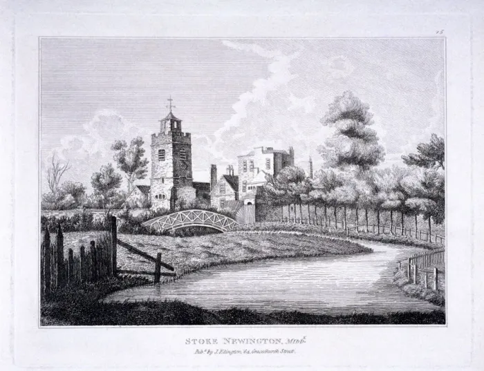 Framed Print : St Mary, Stoke Newington, London, c1810 Framed Print : St Mary, Stoke Newington, London, c1810