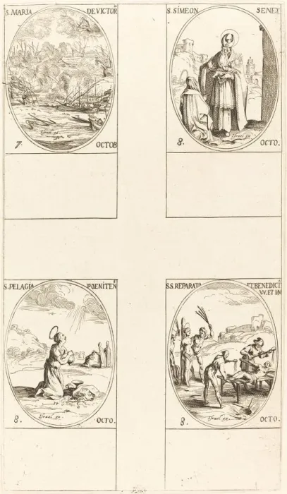 Framed Print : St. Mary of Victory; St. Simeon, Prophet; St. Pelagia; Sts. Reparata and Benedicta Framed Print : St. Mary of Victory; St. Simeon, Prophet; St. Pelagia; Sts. Reparata and Benedicta