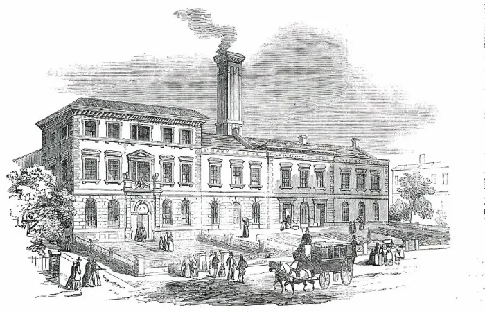 Framed Print : The St. Marylebone Baths and Washhouses, 1850. Creator: Unknown Framed Print : The St. Marylebone Baths and Washhouses, 1850. Creator: Unknown