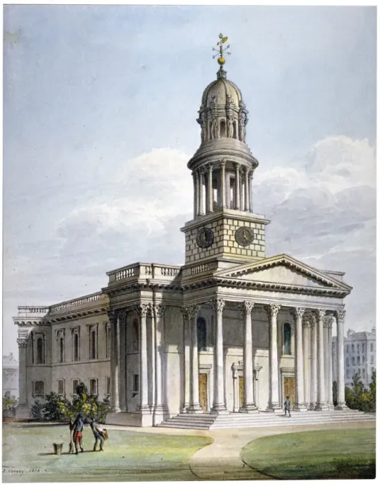 Framed Print : St Marylebone New Church, London, 1816. Artist: John Coney Framed Print : St Marylebone New Church, London, 1816. Artist: John Coney
