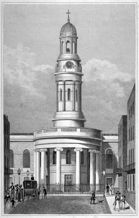 Framed Print : St Marys Church, Bryanston Square, Marylebone, London, c1825 Framed Print : St Marys Church, Bryanston Square, Marylebone, London, c1825