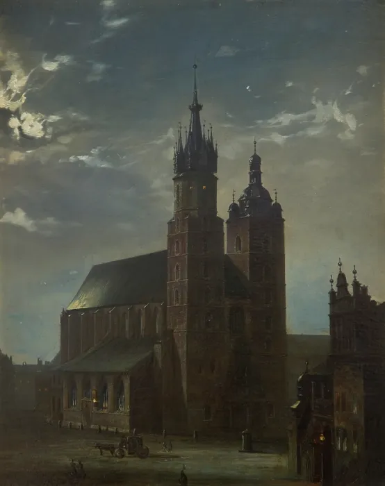 Framed Print : St Mary's Church in Krakow, 1865. Creator: Aleksander Gryglewski Framed Print : St Mary's Church in Krakow, 1865. Creator: Aleksander Gryglewski