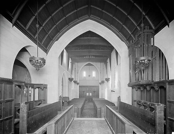 St. Mary's Episcopal Church, interior from chancel, Walkerville, Canada, between 1900 and 1905. Creator: Unknown