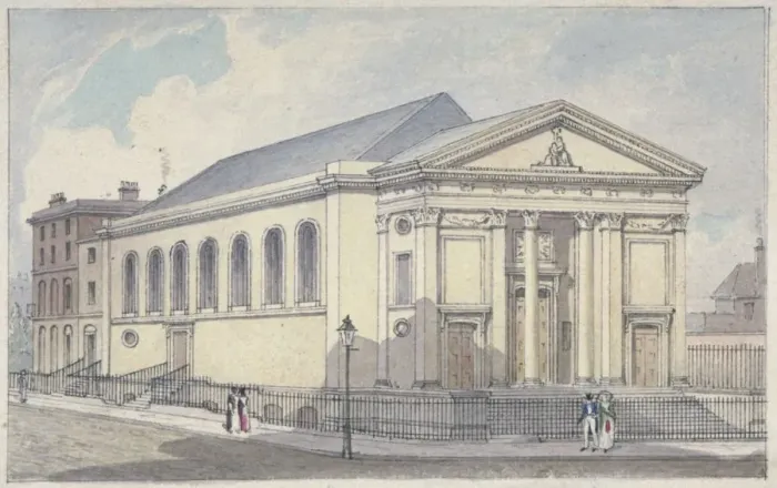 Framed Print : St Marys Roman Catholic Church, Moorfields, City of London, 1837