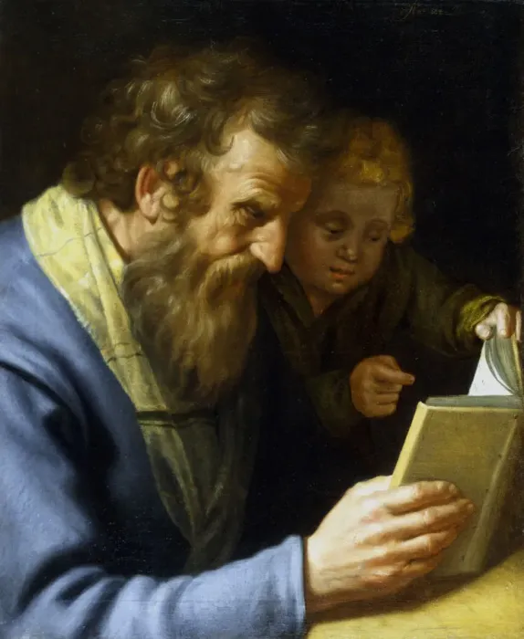 Framed Print : St Matthew and an Angel, 1621. Artist: Abraham Bloemaert Framed Print : St Matthew and an Angel, 1621. Artist: Abraham Bloemaert
