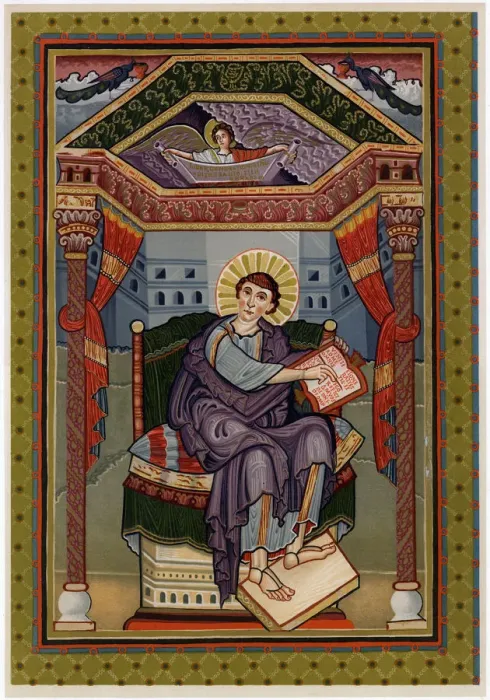 Framed Print : St Matthew, c800 AD Framed Print : St Matthew, c800 AD