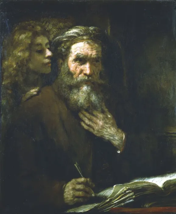 Framed Print : St Matthew the Evangelist, 1661. Artist: Rembrandt Harmensz van Rijn Framed Print : St Matthew the Evangelist, 1661. Artist: Rembrandt Harmensz van Rijn