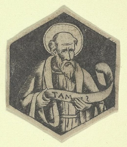 St Matthew the Evangelist, holding a banderole (possibly a modern impression), ca. 1480-1520. Creator: Anon