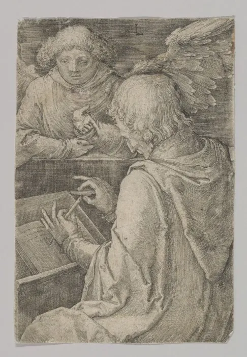 Framed Print : St. Matthew, from the series The Four Evangelists, 1518. Creator: Lucas van Leyden Framed Print : St. Matthew, from the series The Four Evangelists, 1518. Creator: Lucas van Leyden