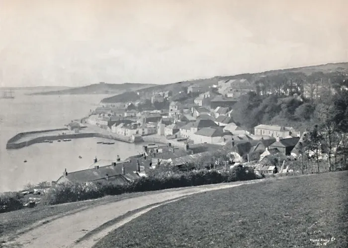 Framed Print : St. Mawes - Showing the Harbour and Castle, 1895 Framed Print : St. Mawes - Showing the Harbour and Castle, 1895