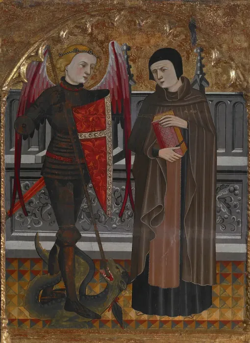 Framed Print : St Michael and St Amador, about 1410. Creator: Pere Vall Framed Print : St Michael and St Amador, about 1410. Creator: Pere Vall