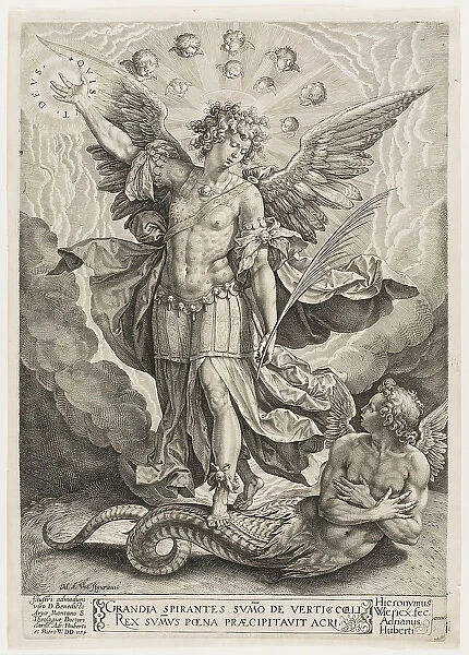 St Michael Triumphing Over the Dragon, 1584. Creator: Jan Wierix