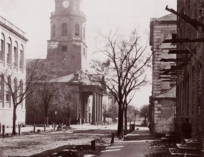 Framed Print : St. Michaels Church, Charleston, S. C. ca. 1864. Creator: George N. Barnard Framed Print : St. Michaels Church, Charleston, S. C. ca. 1864. Creator: George N. Barnard