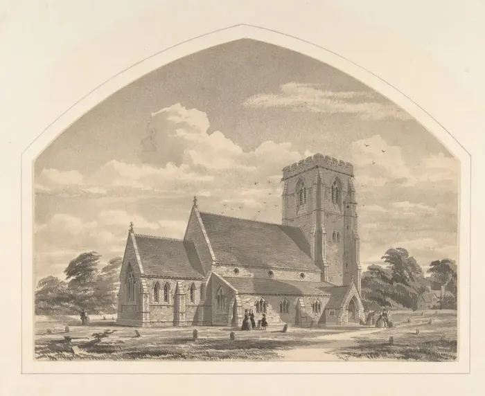 Framed Print : St. Michaels Church, Cherry Burton: North East View, 1845-50. Creator: Horace Jones Framed Print : St. Michaels Church, Cherry Burton: North East View, 1845-50. Creator: Horace Jones