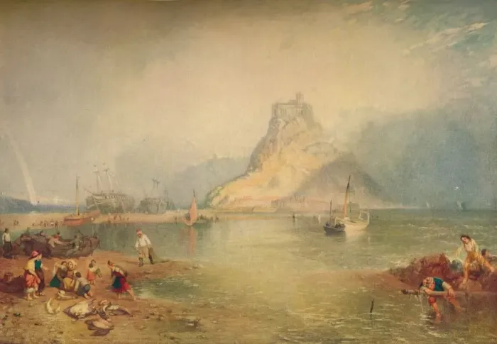 Framed Print : St. Michaels Mount, c1830s, (1920). Creator: James Baker Pyne Framed Print : St. Michaels Mount, c1830s, (1920). Creator: James Baker Pyne