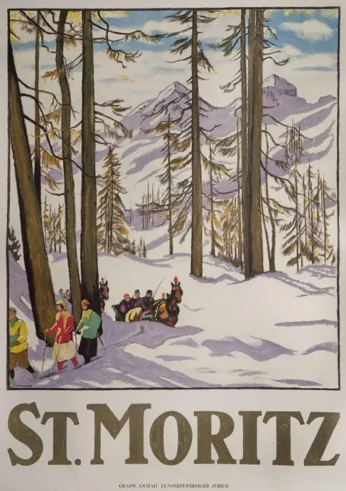 Framed Print : St. Moritz, 1918 Framed Print : St. Moritz, 1918